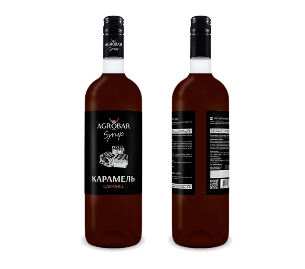 Сироп «AGROBAR» со вкусом «Карамель» (Caramel Syrup), 1 л.