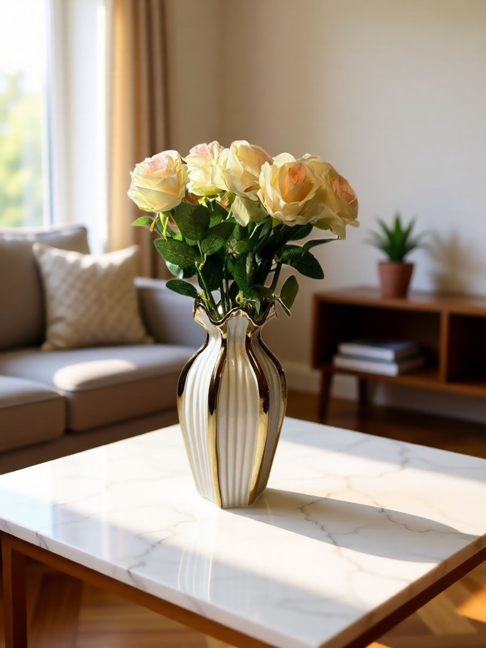 Искусственные цветы, желтые подсолнухи / Высота 44 см. 9 стебелей 9 бутонов/