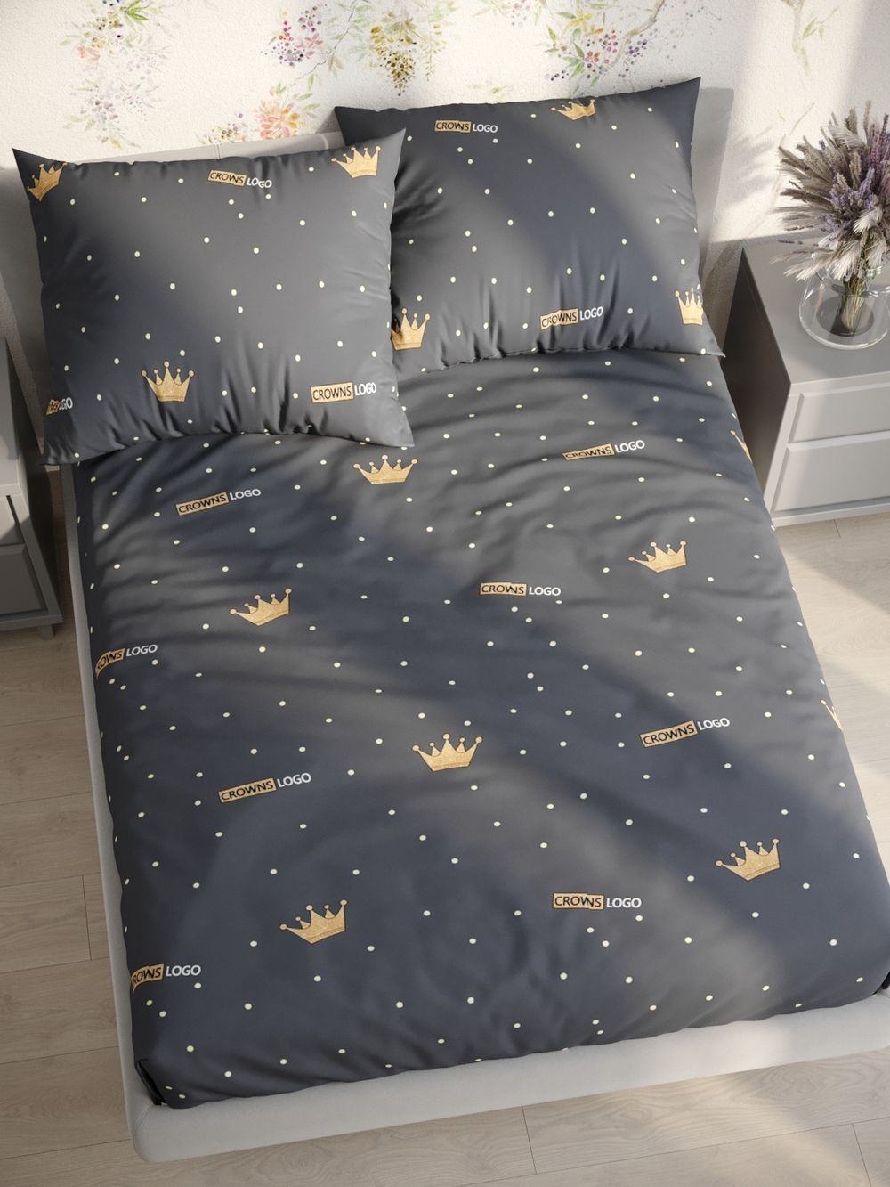 Постельное белье Полисатин Мечта "Tiara" 1,5-сп Наволочка 50х70 см 1 шт Простынь на резинке 90x200 смПододеяльник 145x215 см