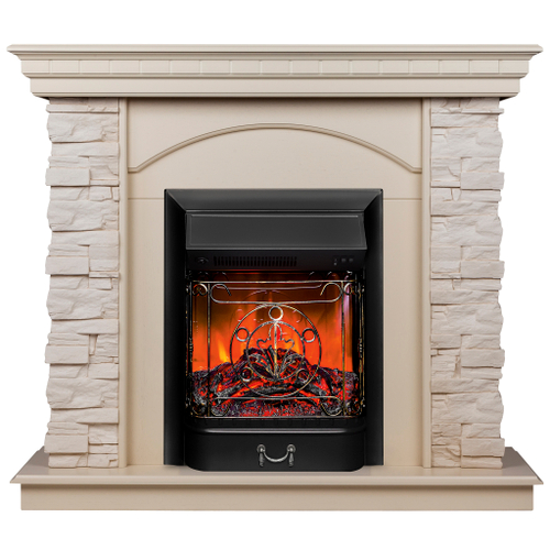 Каминокомплект Real Flame Elford WT с очагом Majestic Lux Black (без пульта)