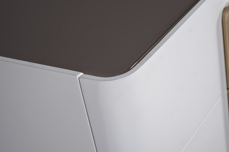 Комод Garda Decor светлый с металлическим каркасом и стеклянной столешницей 77IP-20861