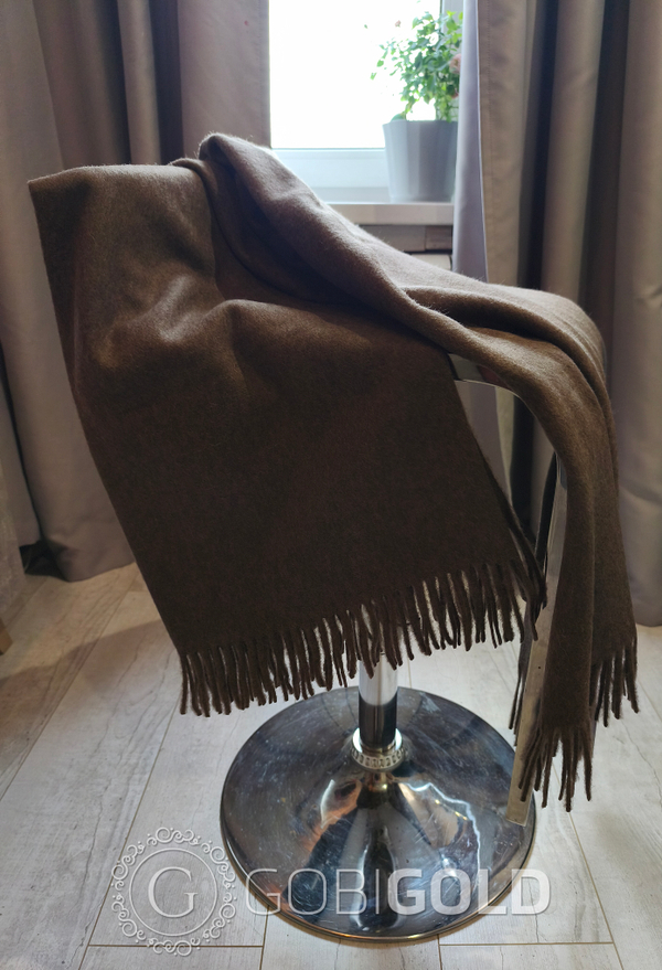 Плед из пуха яка 130x170 см. (ERDENET) - коричневый