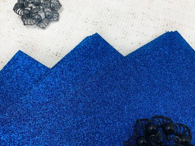 Фоамиран глиттерный Премиум, р. 20х30 см, 2 мм, электрик