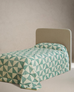 ZARA HOME ДЕТСКОЕ ОДЕЯЛО В СТИЛЕ ПЭЧВОК, ЗЕЛЕНЫЙ