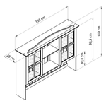 Шкаф Лена двухдверный из массива сосны, с 3 полками (верхняя часть буфета Лена), серый/антик