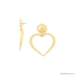 Серьги ORI TAO, Merida, с сердцем, OT24.2-12-32045 (золотистый)