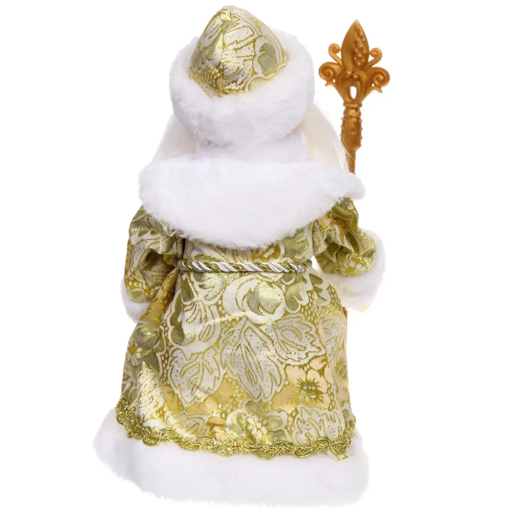 Дед Мороз «Роскошь» 30 см в золотой шубке
