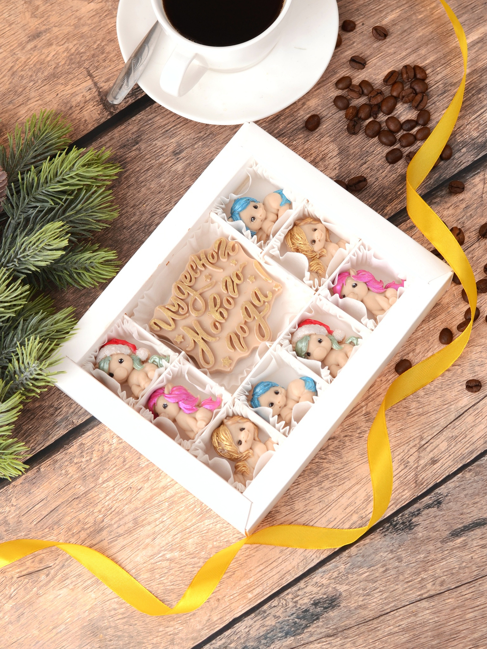 Набор из шоколада "Чудесного Нового Года" с лошадками #6