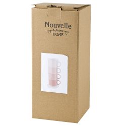 Набор из 4 кружек на подставке "Modern"(розовый) v= 320мл (керамика) (индивидуальная упаковка)