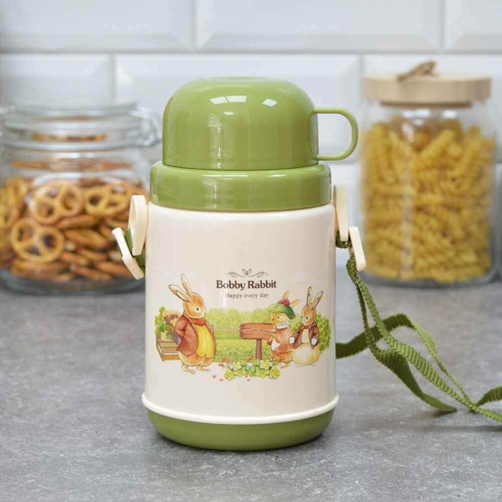 Термос 0,4л с кружкой "Зайчата"