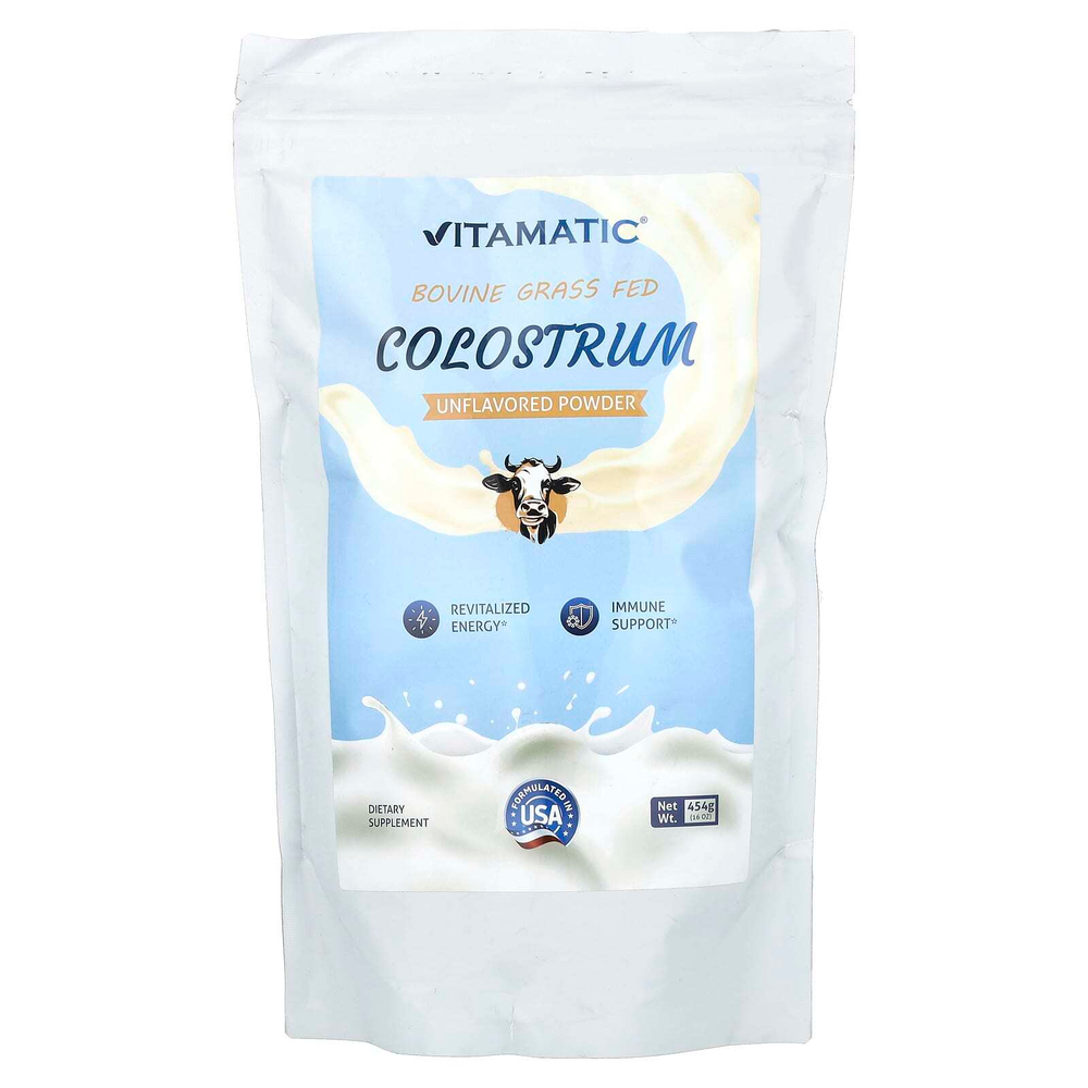 Vitamatic, Молозиво, откормленное из крупного рогатого скота, без добавок, 454 г (16 унций)