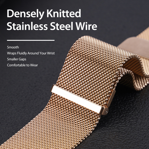 Ремешок из нержавеющей стали золотистого цвета от Dux Ducis для смарт часов Samsung Watch Ultra 47MM, серия Milanese Series (миланская петля)