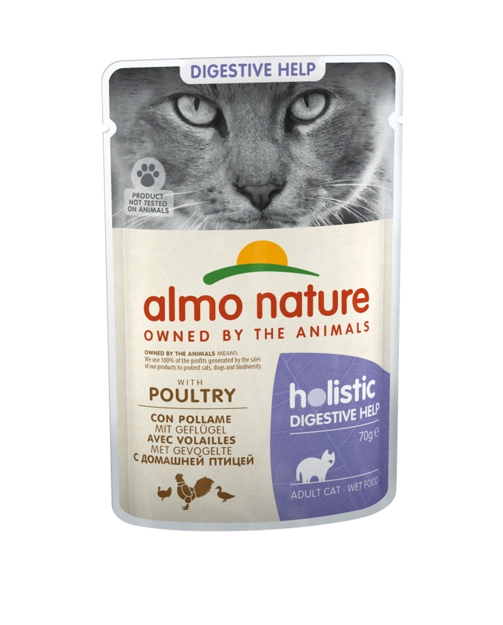 Almo Nature Паучи с птицей для кошек для улучшения работы кишечника (Functional - Sensitive with Poultry) 0,07 кг x 1 шт.