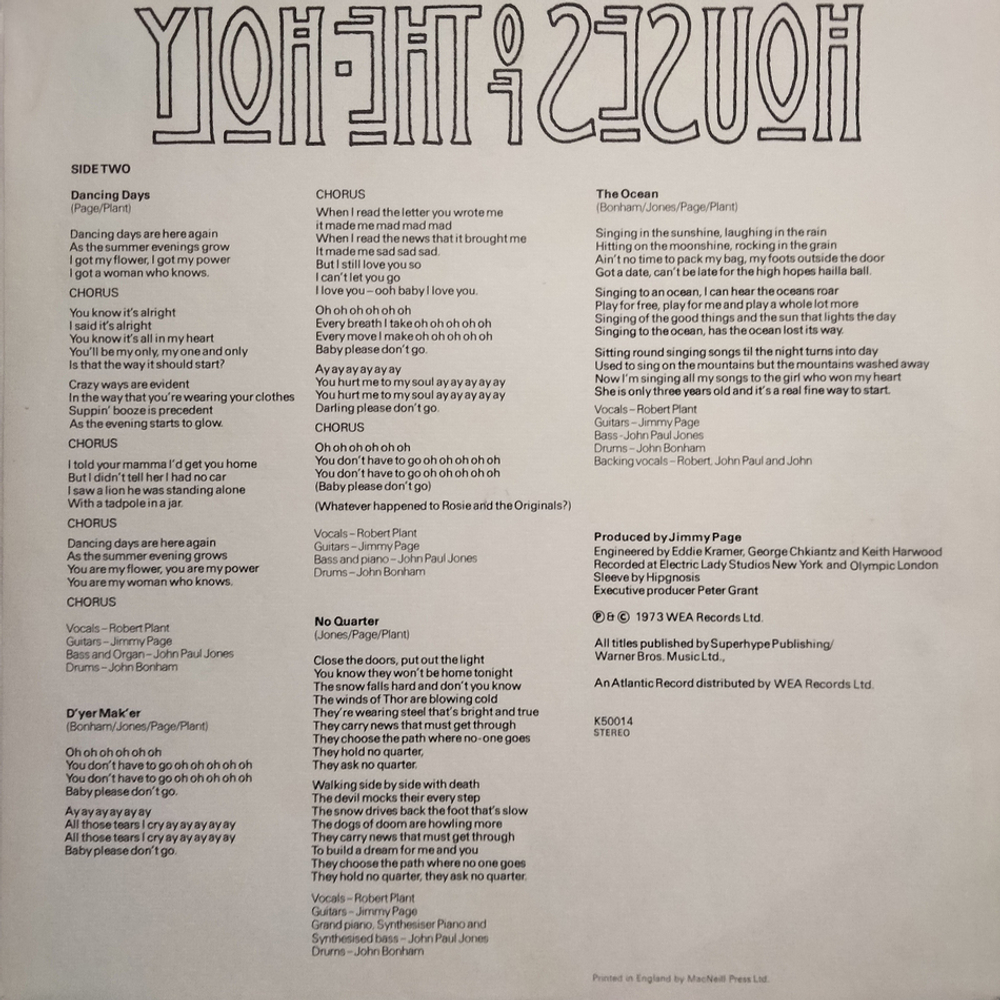 Led Zeppelin / Houses Of The Holy (LP)