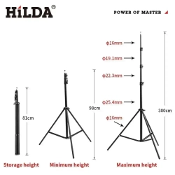 Штатив 3 м(до 340 см), принадлежность для лазерного уровня, гнездо 1/4, регулируемая высота