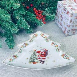 Lenardi 205-287 Блюдо 21х25 см НОВЫЙ ГОД в под.уп.(х24)Фарфор