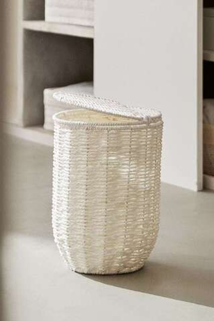 ZARA HOME КОРЗИНА ДЛЯ МУСОРА СО СЪЕМНОЙ КРЫШКОЙ, БЕЛЫЙ