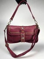 Женская сумка-клатч из натуральной кожи бордового цвета