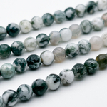 Моховый агат граненый, диаметр около 6,3-6,5 мм, цена за 30-31 шт (1/2 нити)