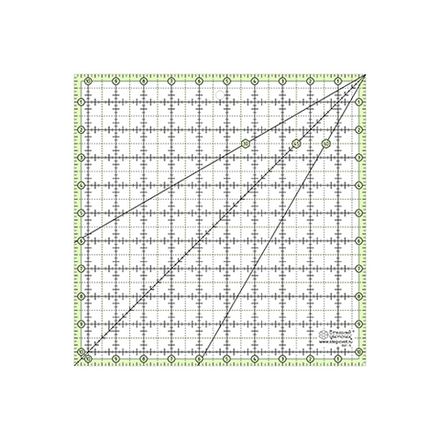 Линейка для пэчворка в дюймах, 10 ½ х 10 ½" (арт. D27-S)