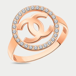 Кольцо женское из розового золота 585 пробы с фианитами (арт. 11082)