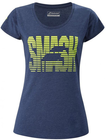 Женская теннисная футболка Babolat Exercise Massange Tee W - небесный