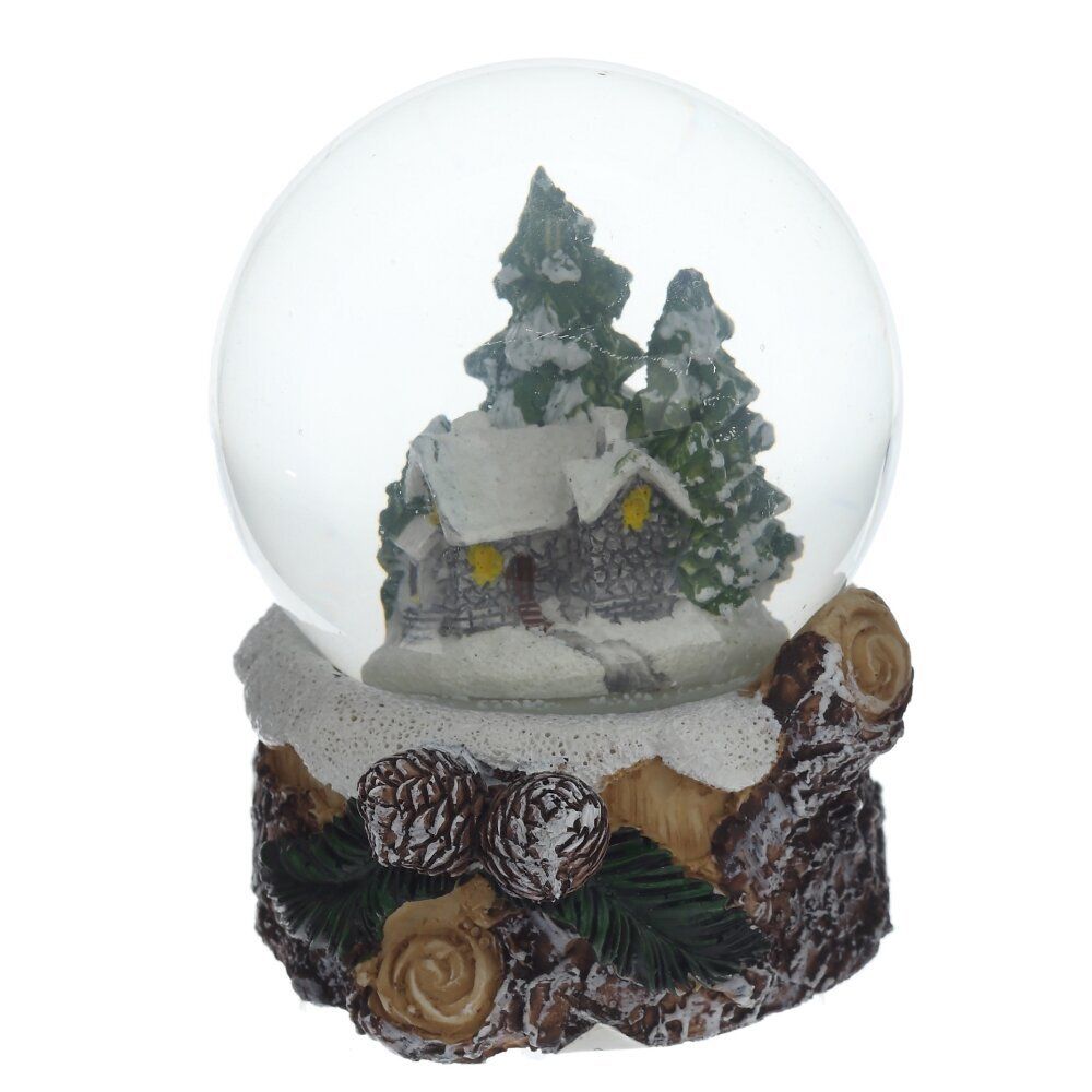 GAEM Фигурка декор в стекл шаре "Домик" (подсвет, LR44x2 н/п), D 6 см, L7 W7,5 H8 см, 2в.