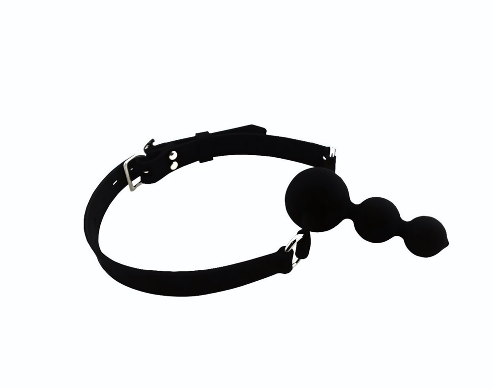 Кляп-страпон из силикона черный 9,5 см