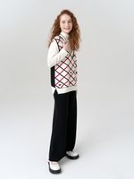 Жилетка в школу для девочки AT1011 черный-молочный