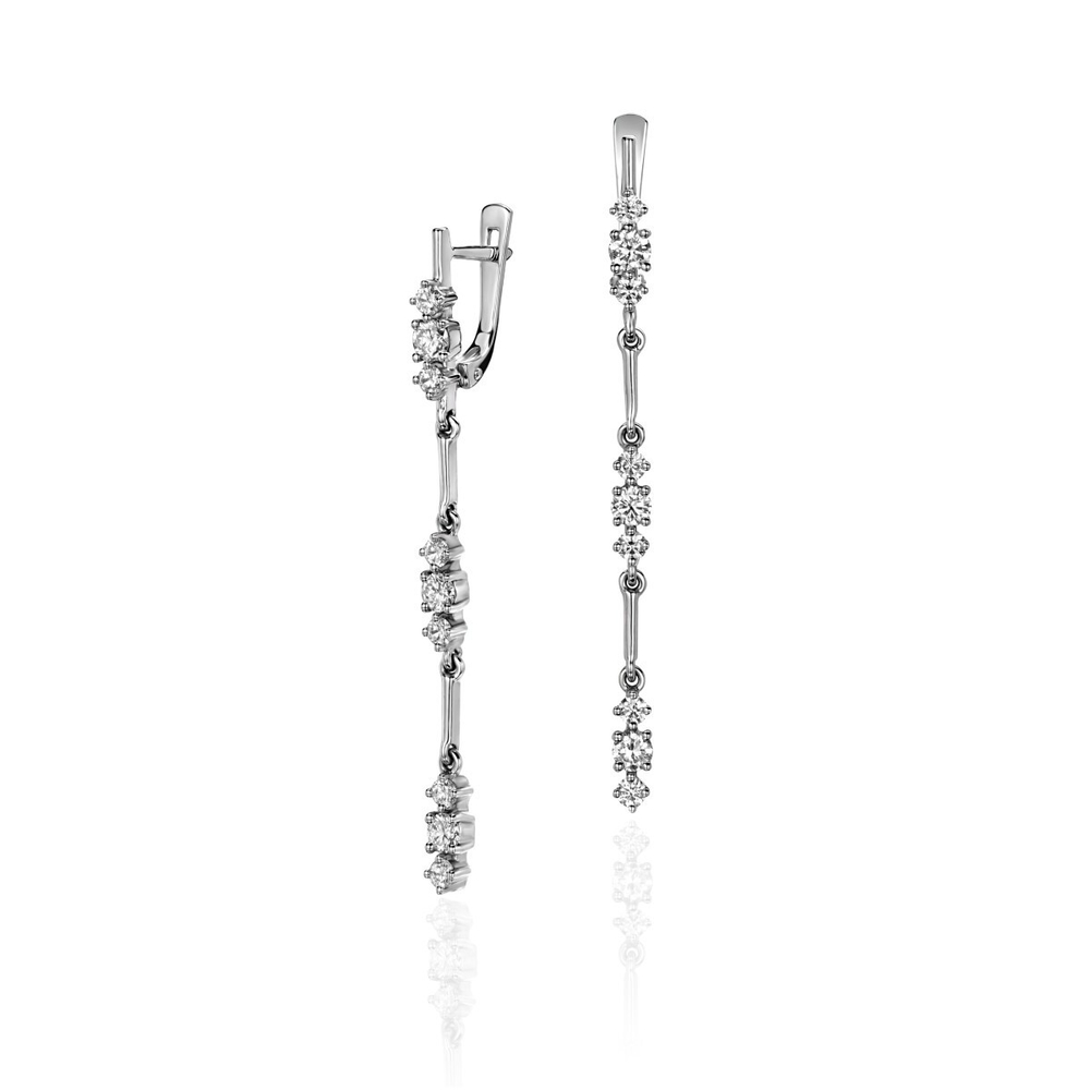 Серьги с бриллиантом  из белого золота JA-S-1С673838