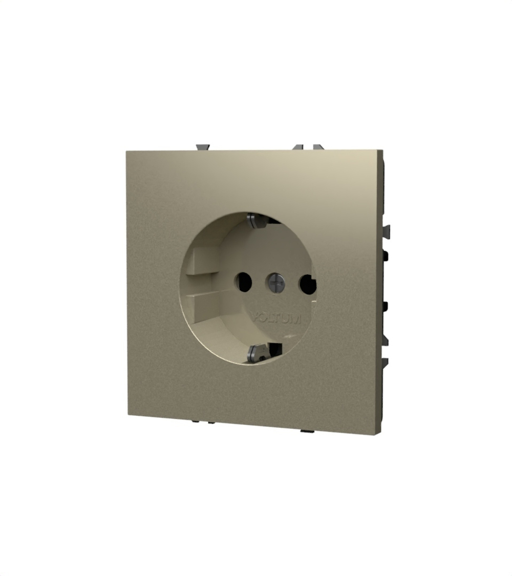 Розетка встраиваемая VOLTUM S70 с заземлением 16А, (кашемир)