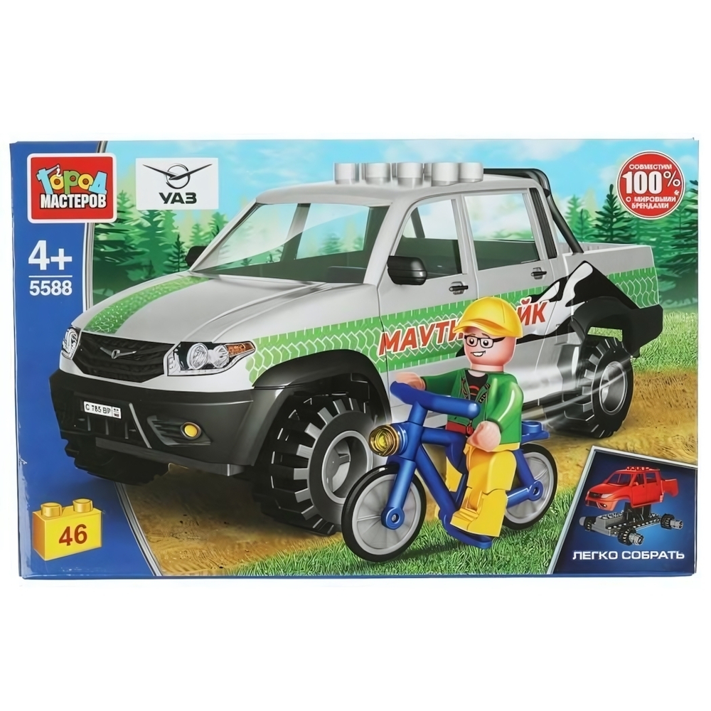 Конструктор пластмассовый 46эл. "UAZ Pickup" SB-5588 (Город мастеров)