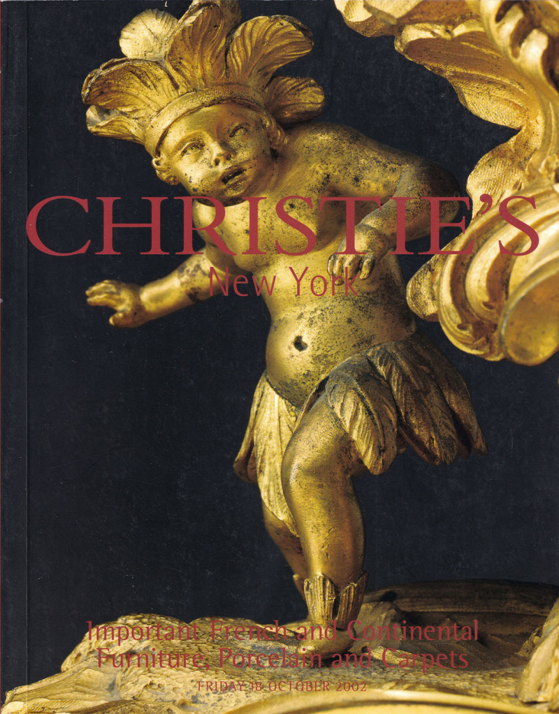Каталог аукциона Christie's, Нью-Йорк, Французская и европейская мебель, фарфор и ковры от 18 октября 2002 года
