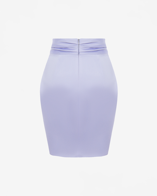 Юбка мини из сатина с драпировкой