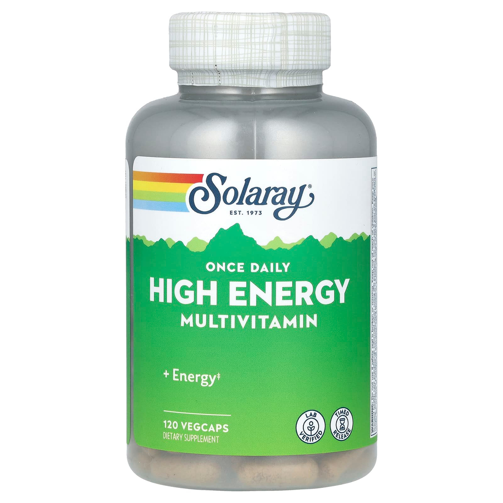 Solaray, Once Daily, Мультивитамины с высокой энергией, 120 вегетарианских капсул