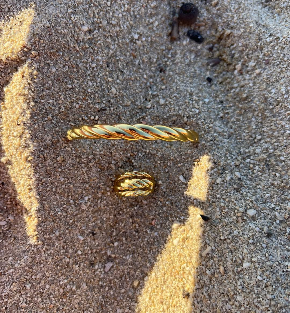 Кольцо ORI TAO, Merida, разъемное, крученое, OT24.2-19-40427 (золотистый)