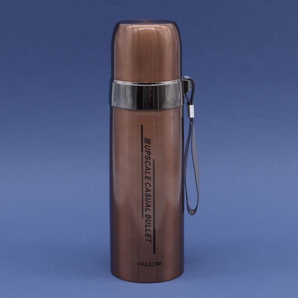 Термос из стали, коричневый, 450мл