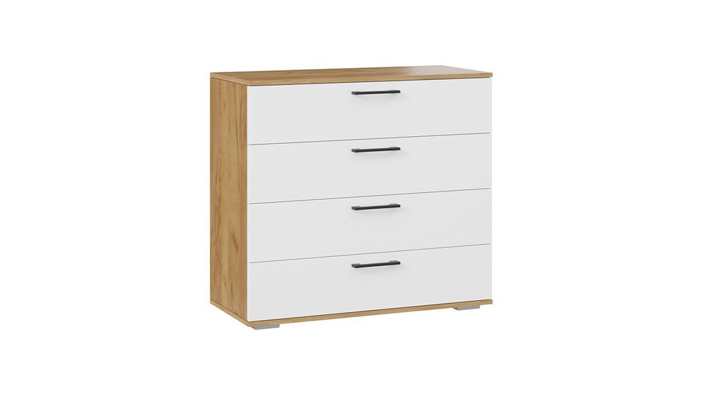 Комод для одежды с ящиками Дуб Крафт золотой/Серый графит 4 ящика 92х41х84 см