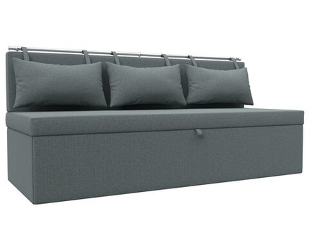 Диван кухонный прямой Метро, Амур 07 серый, Рогожка, 125878