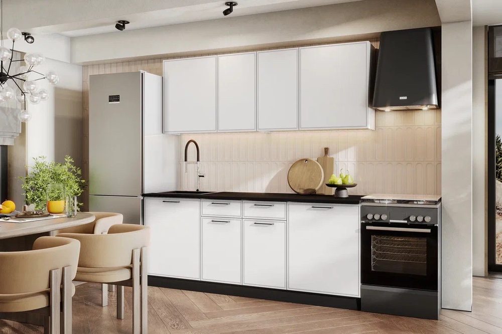 Кухонный гарнитур «Арнуво» Белый Бланж 2 м