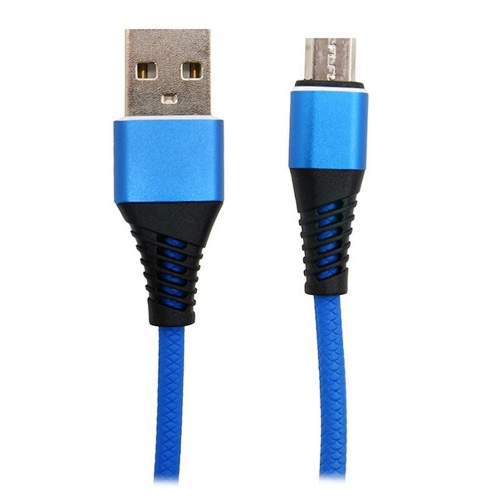 Кабель USB - Micro Lace (синий) 1м