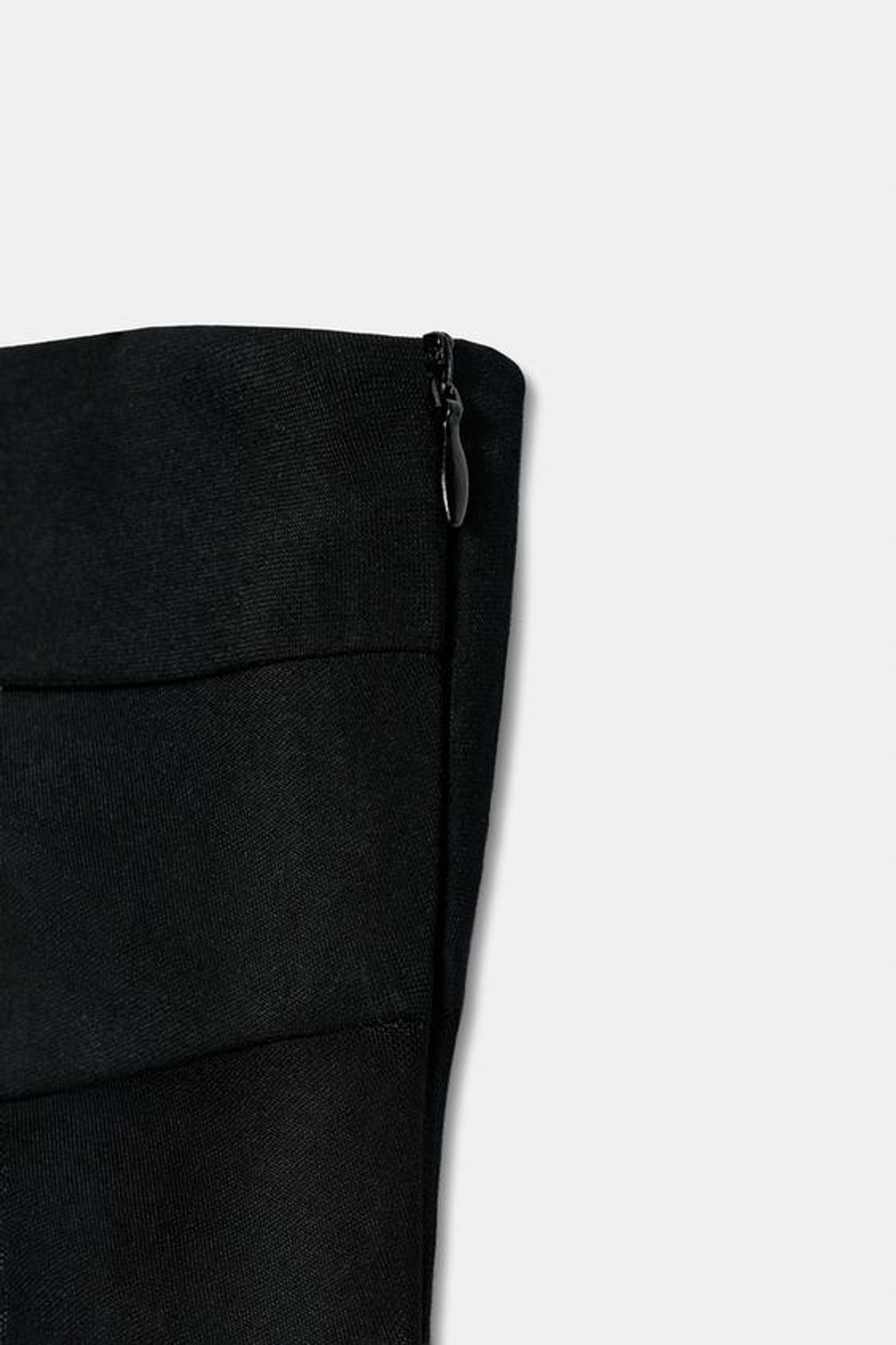 ZARA КОМБИНИРОВАННОЕ ПЛАТЬЕ МИДИ СО СБОРКАМИ, ЧЕРНЫЙ