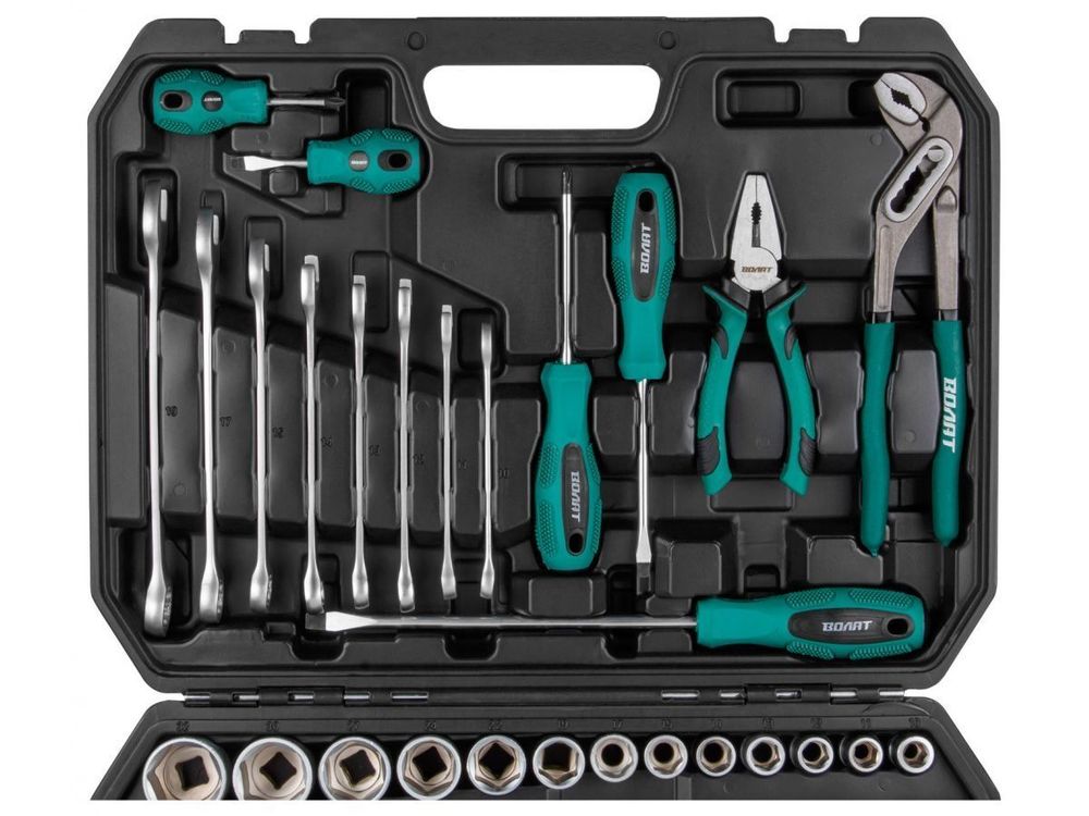 Набор слесарного инстр-та в чемодане 72 предмета ВОЛАТ (1/4", 1/2", 6 граней )