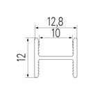 СТАНДАРТ Рамка средняя двери Twelve (5,40 м) черный матовый (RAL) (AS0820) Aristo