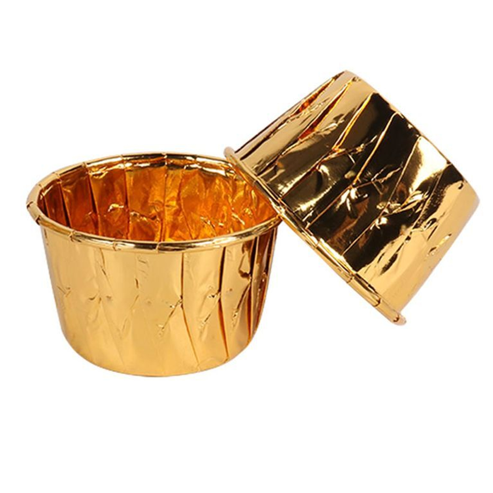 Формы бумажные с ламинацией «Маффин» 50х40 мм (Золото) 50 шт