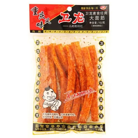 Снек соевый остро-сладкие пряные палочки Wеi Long La Tiao, 102 гр (Китай)