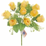 Искусственные цветы «Букет роз» 32см 10 цветков желтые