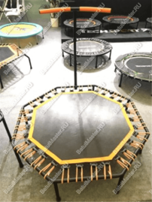 Каркасный батут с Т-образной ручкой, желтый, диаметр 4 фт, восьмиугольный