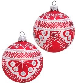 Элита НФШ-1281 Набор ел.украшений Шар 2шт «Кружевница» 85 мм