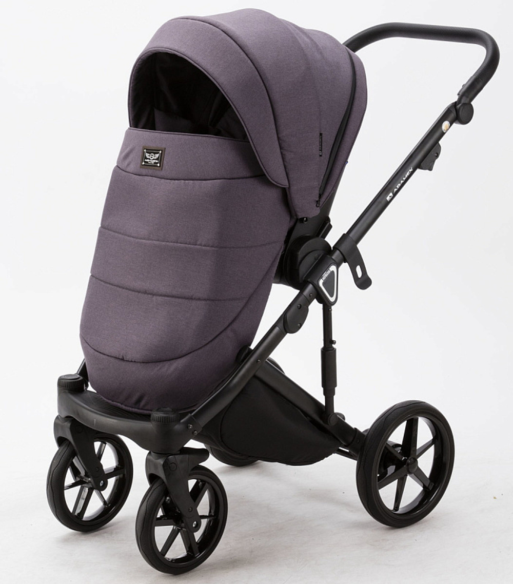 Детская коляска Adamex Marco 3 в 1 GA08 (Т. СЛИВ. ТК. + СЛИВ. КОЖ. ОТДЕЛКА)